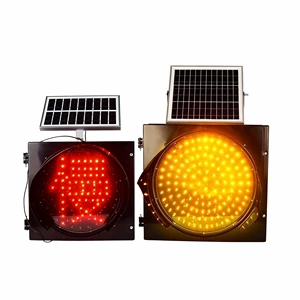 Solar-powered Yellow Flashing Light, Red Slow Light, Traffic signal Light, Road Safety Warning Light