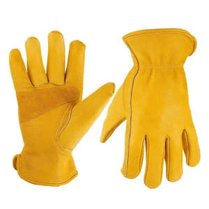 Wholesale Hot Sale Welder Oven Gloves Cowhide Leather 10 Inch Smooth Texture Customizable Heat Resistant Latex Coated General