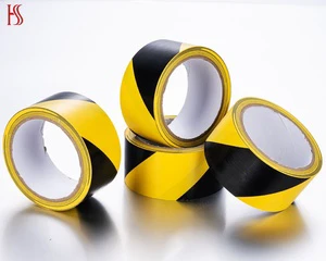 Anti-static Isolation Mark Black and Yellow Safety Acrylic Adhesive Single Sided PVC Warning Tape