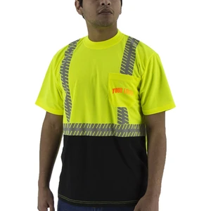 Hi Vis Safety Vest High Reflective Tape 100% Polyester LED Flash Waterproof Customized Logo & Color Outdoor Workwear Shirt