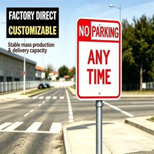 Customizable Standing Folding 18 Inch Aluminum Reflective Waterproof Red Rectangular Safety Warning Traffic Sign