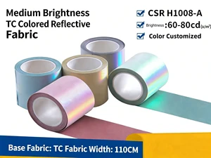 High Visibility Medium-Bright Colorful Reflective TC Cloth-Durable Untearable Safety Apparel Fabric Bulk