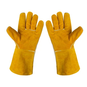 12 Inch Yellow Cow Leather Welding Gloves Leather Safety Gloves Working Gloves For Welding