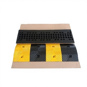Permeable Rubber Plastic & Cast Steel Speed Bump for Drainage-Friendly Road Surface Installation