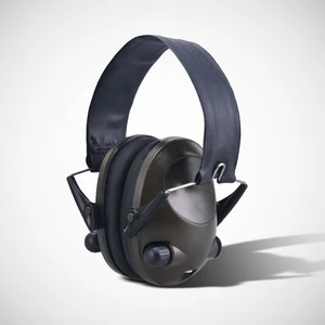 Electronic Earmuffs Shooting Hunting Active Noise Reduction Headset Adjustable Comfort Headband Green/Black ABS Material