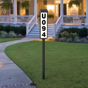 Solar Powered Waterproof Small Modern LED House Numbers Address Plaques For Outdoor Yard Street Door Use