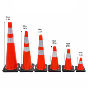 Factory Wholesale Orange Customize Logo Color High-Intensity Prismatic Durable Flexible Warning Reflective Traffic PVC Cone