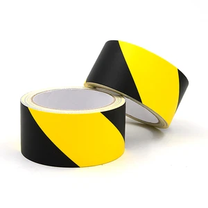Industrial Black Yellow Stripes Hazard Warning Duct Tape High Tensile Strength Floor Marking Tape