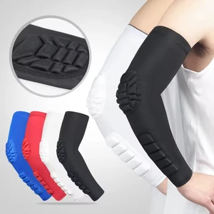 Men's Sports Anti-Collision Basketball Elbow Arm Sleeves Honeycomb Pads Brace Pain Relief Protective Made Polyester Arm Sleeve