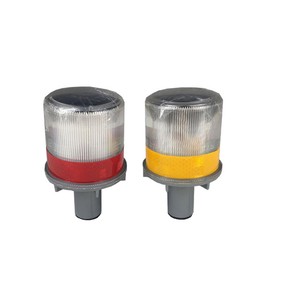 Road Safety Solar Plastic Traffic Cone Light with Steady On/Flashing White Warning Light for Construction Zones