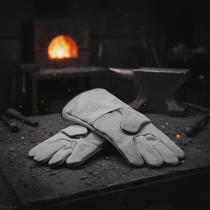 Leather Welding Gloves Long Forearm Protection Heat Resistant Anti-Slip Breathable Durable Customizable for MIG/TIG/Stick