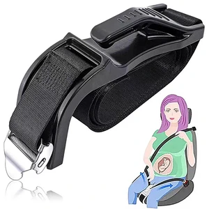 Adjustable Anti-Cramp Belly Support Pregnant Mothers Comfortable Driving Accessory Car Safety Belts Nylon Material Black Color