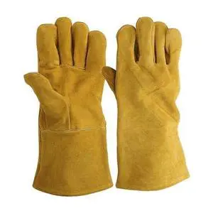 Heat Resistant Welding Gloves Leather Long Safety Work Gloves Durable Protective Industrial Heavy Duty Use