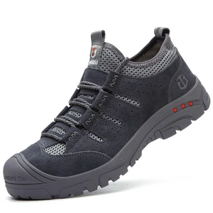 Factory Stock Summer Industrial Safety Work Shoes for Men Women Anti-Smash Anti-Stab Sheared Cowhide Protective