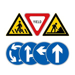 Wholesale Aluminum Traffic Sign Blanks Custom Pattern Traffic Warning Sign Board Construction Road Safety Metal Traffic Signs
