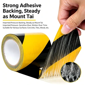 Custom PVC Warning Tape Yellow and Black Durable Floor Hazard Marking Line High Visibility Marking Caution Adhesive Lane Tape