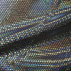 Newest iridescent mesh reflective spandex fabric for clothing