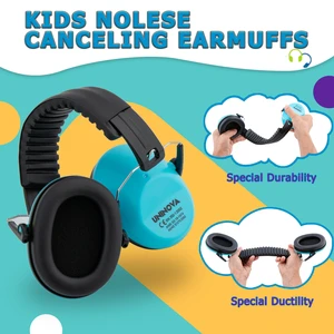26dB Kids Hearing Protection Earmuffs Adjustable Noise Reduction Ear Muffs for Children Learning Travel Concerts Protection