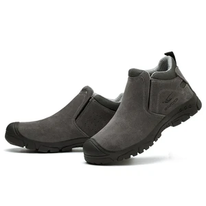 Anti Suede Faux Suede Steel Toe Labor Protection Shoes Comfortable Wear-Resistant Anti-Smashing Factory Work Safety Outdoor