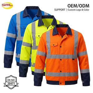 Hi Vis Reflective Safety Jacket Workwear Spring Autumn Protective Clothing Polyester Cotton Nylon Fiber Uniform Apparel
