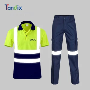 High Visibility Reflective Safety Work Clothes Uniform Mining Construction Shirts Trousers Pants Suit Hi Vis Worker Workwear