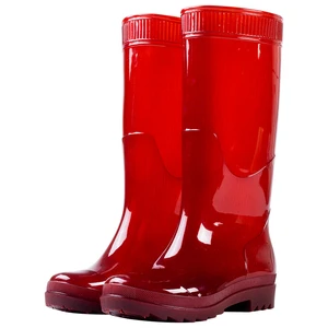 Men's Acid Alkali Oil Resistant Labor Protection PVC Waterproof Anti-Slip Quick-Drying Car Washing Gumboots Rain Boots Knee-High