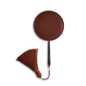 Vintage Round Single Metal Mirror Soft Enamel Handle Mirror With Tassel