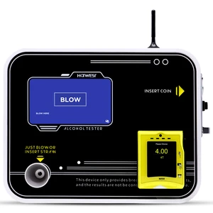 7-Inch Standalone Wall Mount Breathalyzer Machine Fuel Cell Sensor Fast Response Colorful Screen Bar Use Alcohol Tester Battery