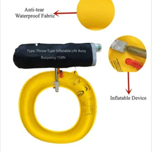 Portable Throwing Type Inflatable Lifebuoy Life Ring With 33g Gas Cylinder Lifesaving Equipment