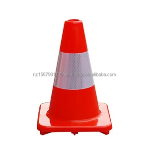 High Visibility PVC Traffic Safety Cone 30cm Rubber Base with Reflective Collar for Road Work Zones B2B Bulk Supply