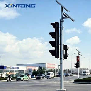 Automatic Solar Traffic Signal Light Solar Traffic Light System Road Safety Municipal Project Pole Solar Traffic Light