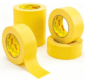 Body Shop High Temperature Heat-Resistant Automotive Car Painters Adhesive Paper Film Yellow Crepe Masking Tape for Painting