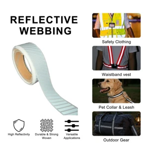 Silver Segmented Reflective Webbing Heat Transfer Reflective Tape For Safety Clothing Breathable Elastic Film EN ISO 20471