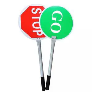 Handheld Reflective Stop Traffic Sign for Pedestrians Street Crosswalk & School Zone for Traffic Management & Safety