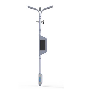Outdoor All In One Smart City Lighting Garden Solar Led Street Light With Wifi CCTV Camera Advertising Screen