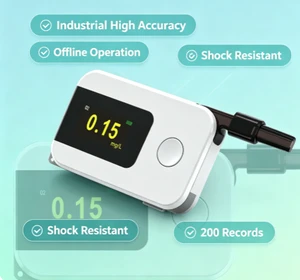 Professional Portable Alcohol Meter Breath Tester Fuel Cell Sensor OLED LCD Display 0.001%BAC Resolution For Car Home/Personal