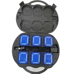 Emergency Sequential Newest 6 Pack Rechargeable Square LED Road Flares Yellow Blue Red Amber Traffic Warning Light