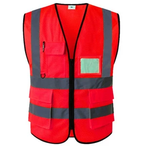 Reflective Safety Vest Jacket ANSI Class 2 EN ISO Class 2 Work Clothes for Construction Site Safety Customized Logo Breathable