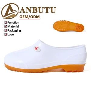 White PVC Low Top Non-slip Work Boots Food Industry Special Safety Shoes Food Grade Waterproof Working Footwear Wholesale