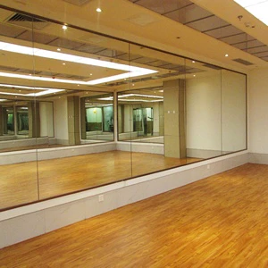 Wholesale Factory Price Big Size Gym Wall Safety Glass Mirror Silver Coating 3mm 4mmThickness Dance Studio Suitable