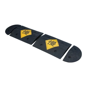 China Manufacturer Rubber + Plastic Speed Breaker Yellow-Black Road Speed Bump/Hump Portable Model CW for Traffic Safety