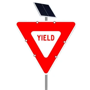 Dealer 12v 5w Price Traffic Safety Sign Flashing Solar Triangle Road Aluminum 48 Inch LED Yield Warning Signs