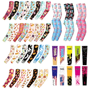 FQ Custom Donut Cooling Kids Athletic Arm Sleeves UV Protection Compression Sun Sleeves For Sports Funky Sublimation Arm Warmers