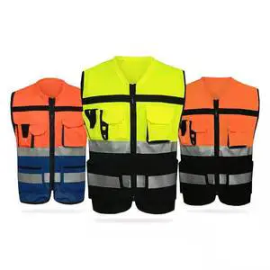 High Visibility CLASS 2 Yellow Mesh Safety Reflective Vest Pockets Zipper ANSI/ISEA Compliant Breathable Washable for Work