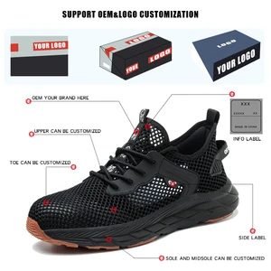 Unisex Summer Safety Shoes Breathable Steel Toe Anti-Impact Anti-Puncture Not Tiring Long Time Stand Anti-Slip Lightweight