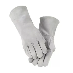 Welding Gloves, Flame-retardant, Heat-insulating, Lengthened and Thickened Cowhide Labor protection Gloves for Welders