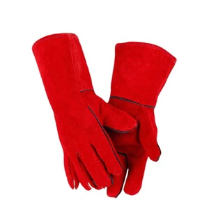Swelder 14inch Red Economic Flame Retardant Cowhide Leather Welding Gloves for Mig Use