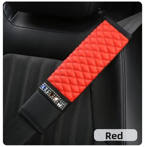 Quilted Rhinestone Car Seat Belt Shoulder Pads, Soft Breathable Safety Belt Protector, Auto Interior Accessories for