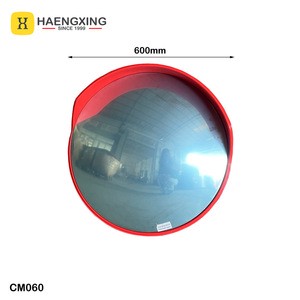 Hengxing CM060 600mm PC Round Convex Mirror with Hat Orange Back 180 Viewing Angle Outdoor for Highway Corner Safety