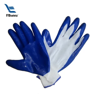 China Famous Brand Safety Nitrile Coated Breathable Polyester Industrial Construction Welding Hand Protection Gloves